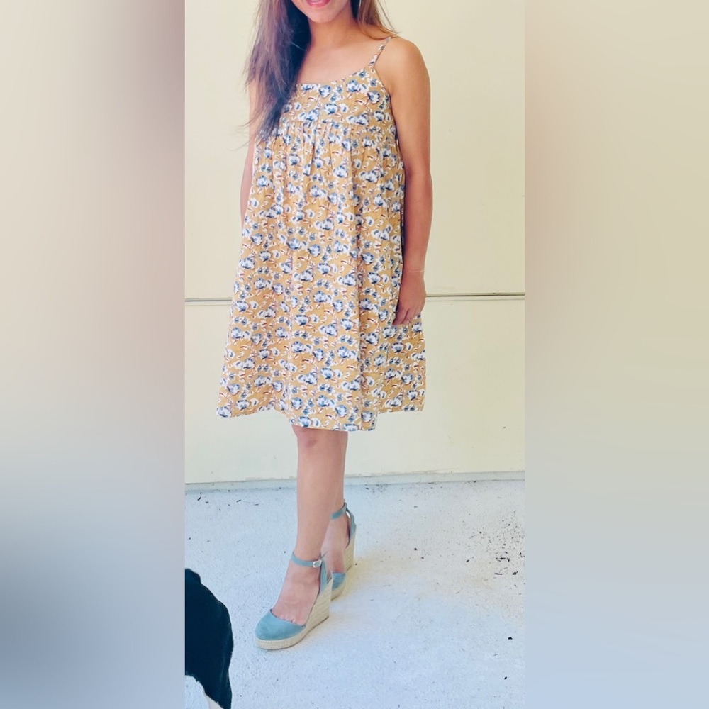 Mango linen Floral Mini Dress